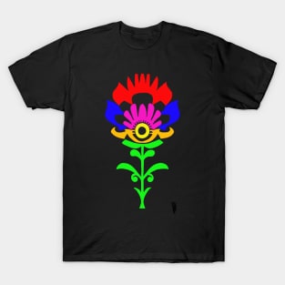 Folk flower , colourful flower T-Shirt
